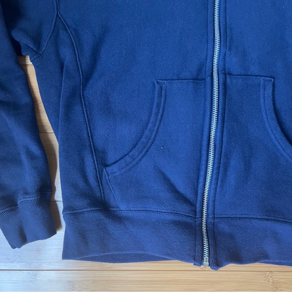 VTG Champion Reverse Weave Full Zip Navy Blue Hoodie Sweatshirt - Small - Picture 4 of 9